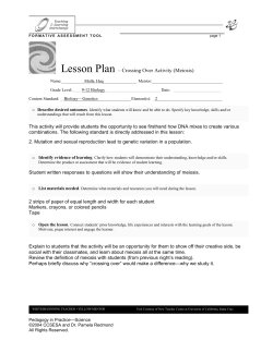 Lesson Plan – Crossing Over Activity (Meiosis)