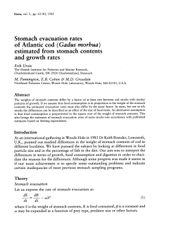 Stomach evacuation rates of Atlantic cod (Gadus