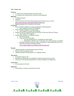 Title: Flower Lab Purpose: &bull; To observe and describe flowers and