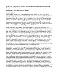 Baseline- Focal species assessments in the Great