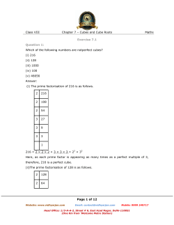 Chapter 7 Cubes and Cube Roots
