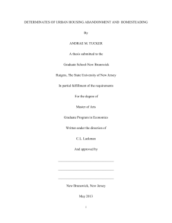 DETERMINATES OF URBAN HOUSING ABANDONMENT AND