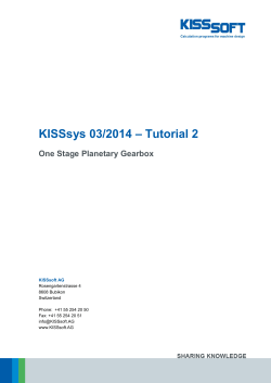KISSsys Tutorial: Two Stage Planetary Gearbox KISSsys