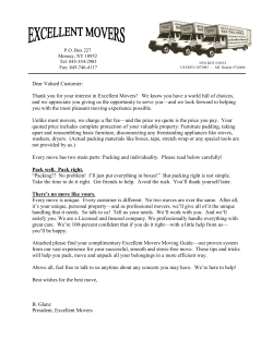 Moving Guide - Excellent Movers