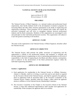 National By-Laws - National Society of Black Engineers