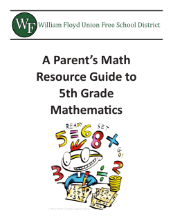 A Parent`s Math Resource Guide to 5th Grade