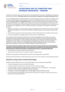 Acceptable Use of Computer and Internet Resources Consent form