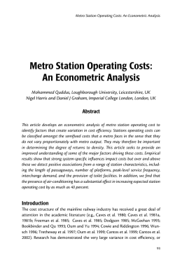 Metro Station Operating Costs: An Econometric