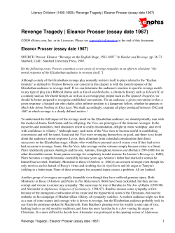 Literary Criticism (1400-1800): Revenge Tragedy | Eleanor Prosser