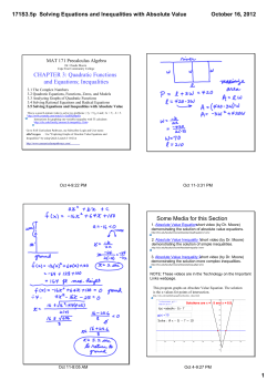 171S3.5p Solving Equations and Inequalities with Absolute Value