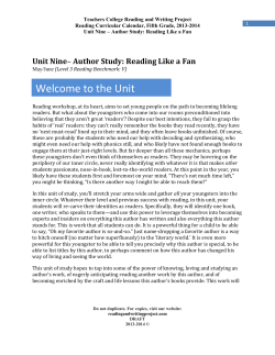 Author Study: Reading Like a Fan