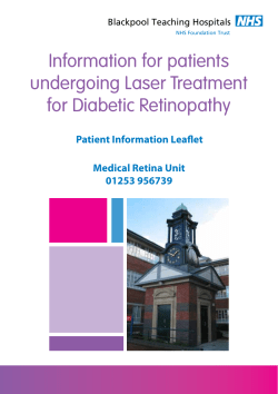 Information for patients undergoing Laser Treatment for Diabetic