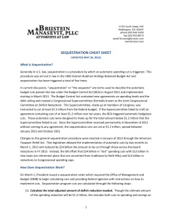 Sequestration &ldquo;Cheat Sheet&rdquo; UPDATED