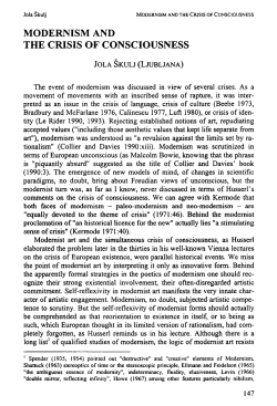 MODERNISM AND THE CRISIS OF CONSCIOUSNESS