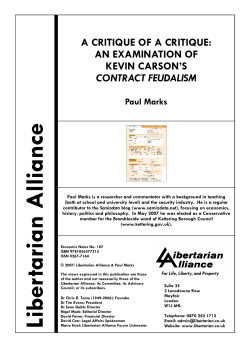 An Examination of Kevin Carson`s Contract Feudalism`