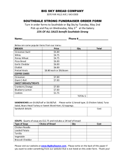 BIG SKY BREAD COMPANY SOUTHDALE STRONG FUNDRAISER