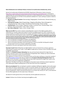 Marie Skłodowska-Curie Individual Fellows at Section for