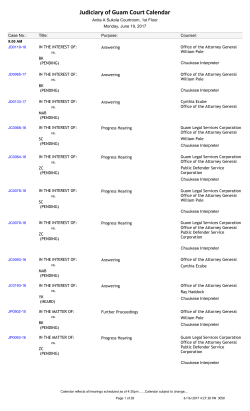 Superior Court Calendar - Unified Courts of Guam