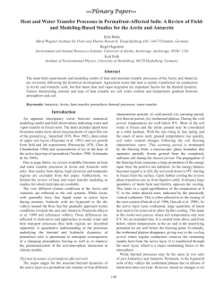 Heat and Water Transfer Processes in Permafrost