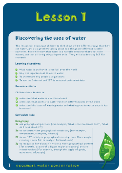 Lesson 1: The Uses of Water - National Schools Partnership