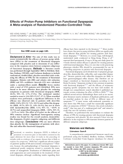 Effects of Proton-Pump Inhibitors on Functional Dyspepsia: A Meta