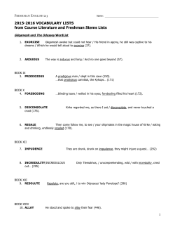 2015-2016 VOCABULARY LISTS from Course Literature and
