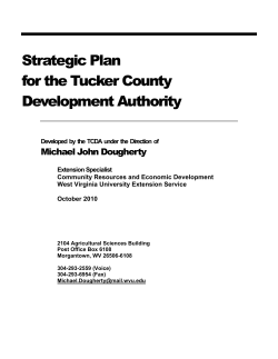 Strategic Plan for the Tucker County Development Authority