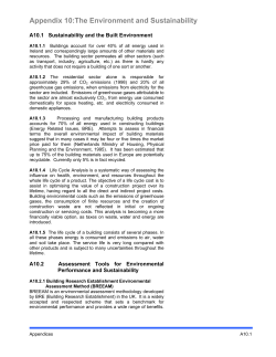 Appendix 10:The Environment and Sustainability