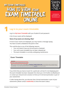 Exam Timetable: How to view your Exam Timetable