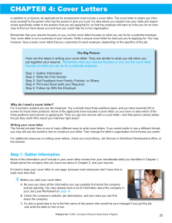 CHAPTER 4: Cover Letters