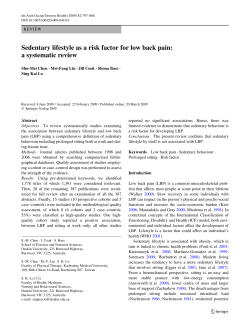Sedentary lifestyle as a risk factor for low back pain