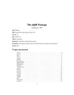 The dplR Package - the University of Bayreuth