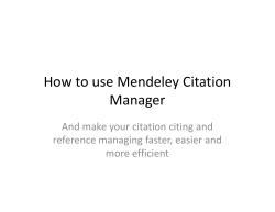How to use Mendeley Citation Manager