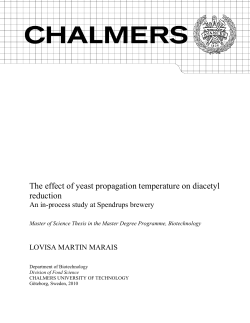 The effect of yeast propagation temperature on diacetyl reduction