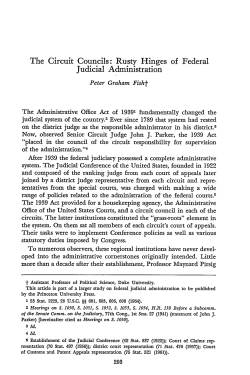 The Circuit Councils: Rusty Hinges of Federal Judicial Administration