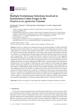 Multiple Evolutionary Selections Involved in Synonymous Codon