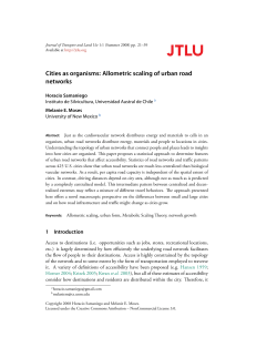 Cities as organisms - Journal of Transport and Land Use