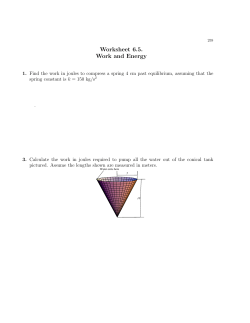 Worksheet 6.5. Work and Energy