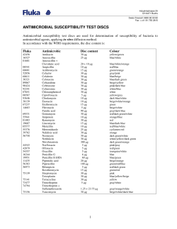 Antimicrobial Suscept Discs Leaflet - Sigma
