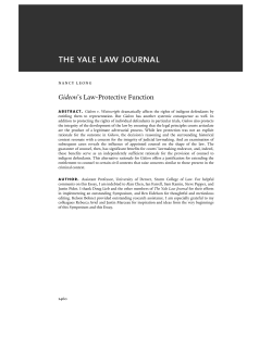 Gideon`s Law-Protective Function