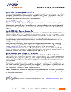 Best Practices for Upgrading Proxy Part 1