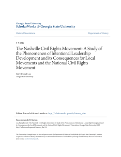 The Nashville Civil Rights Movement: A Study of the Phenomenon of