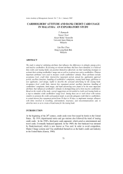 Cardholders` attitude and bank credit card usage