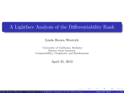 A Lightface Analysis of the Differentiability Rank