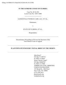 IN THE SUPREME COURT OF FLORIDA Case No. SC16