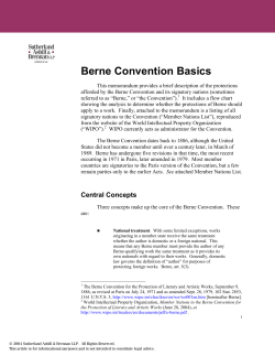 Berne Convention Basics