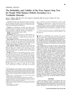 The Reliability and Validity of the Four Square Step Test for People