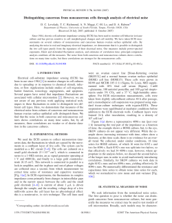 Distinguishing cancerous from noncancerous cells through analysis