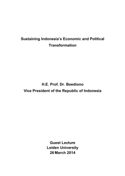 Sustaining Indonesia`s Economic and Political Transformation H.E.