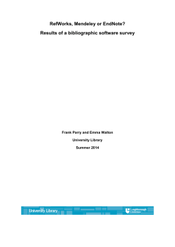 RefWorks, Mendeley or EndNote?